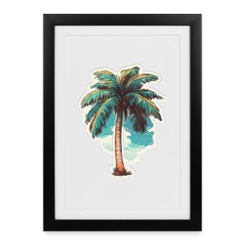 Palm tree - Framed poster (27 × 37 cm) - black - Front
