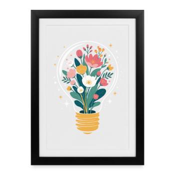 Fleurs Fleurs sauvages - Affiche encadrée (27 × 37 cm) - noir - Devant