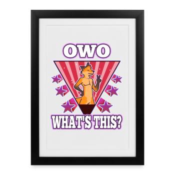 OwO Qu’est-ce que c’est ? - Affiche encadrée (27 × 37 cm) - noir - Devant