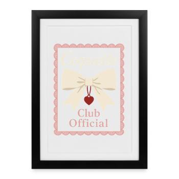Coquette esthétique noeud motif girly pastel - Affiche encadrée (27 × 37 cm) - noir - Devant
