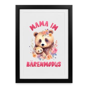 Future maman MAMAN EN MODE OURS Drôle - Affiche encadrée (27 × 37 cm) - noir - Devant