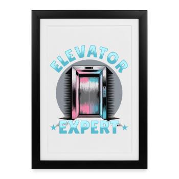Elevator toddler & kids - Framed poster (27 × 37 cm) - black - Front