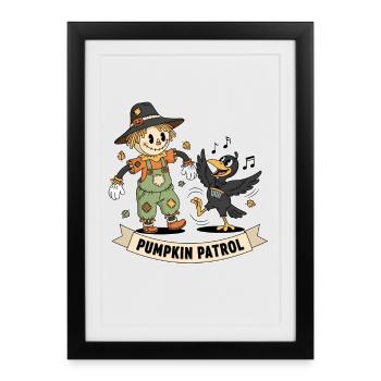 Illustration de la patrouille des citrouilles d'Halloween - Affiche encadrée (27 × 37 cm) - noir - Devant