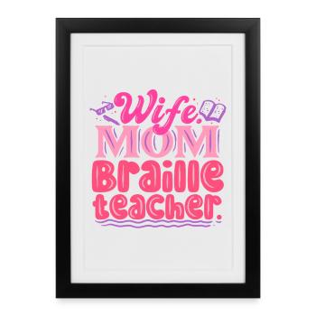 Professeur de Braille Braille Dotum - Affiche encadrée (27 × 37 cm) - noir - Devant