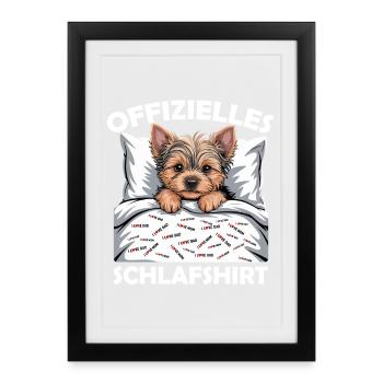 Official Yorkshire Terrier Sleep Shirt - Framed poster (27 × 37 cm) - black - Front