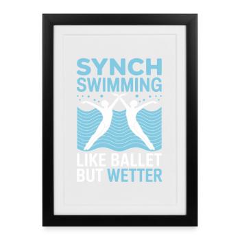 Natation synchronisée Natation artistique Sports nautiques - Affiche encadrée (27 × 37 cm) - noir - Devant