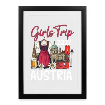 Girls Trip 2027 Austria - Framed poster (27 × 37 cm) - black - Front
