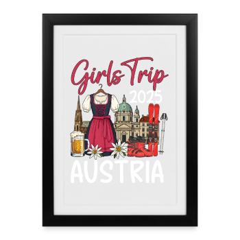 Voyage entre filles 2025 en Autriche - Affiche encadrée (27 × 37 cm) - noir - Devant