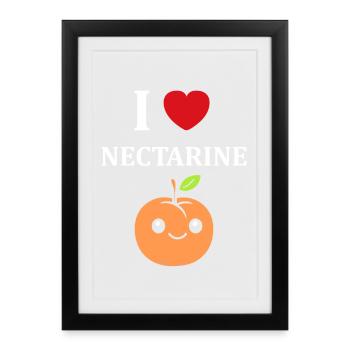 Design drôle d'Orange à Glace Nectarine - Affiche encadrée (27 × 37 cm) - noir - Devant