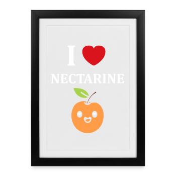 T-shirt Amour Nectarine Fantaisiste - Affiche encadrée (27 × 37 cm) - noir - Devant