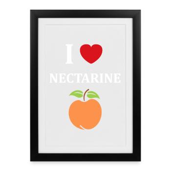 Design de T-shirt Amour Nectarine et Nectarine - Affiche encadrée (27 × 37 cm) - noir - Devant