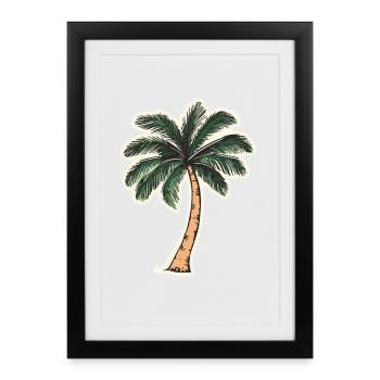 Palm tree - Framed poster (27 × 37 cm) - black - Front