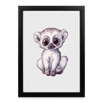 lemur - Framed poster (27 × 37 cm) - black - Front