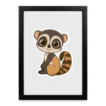 lemur - Framed poster (27 × 37 cm) - black - Front