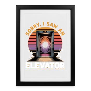 Ascenseur pour tout-petits et enfants - Affiche encadrée (27 × 37 cm) - noir - Devant