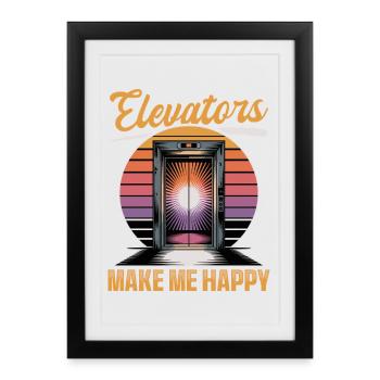 Elevator toddler & kids - Framed poster (27 × 37 cm) - black - Front