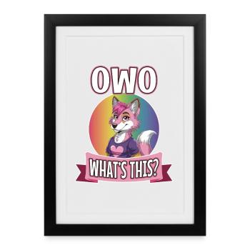 OwO Qu’est-ce que c’est ? - Affiche encadrée (27 × 37 cm) - noir - Devant