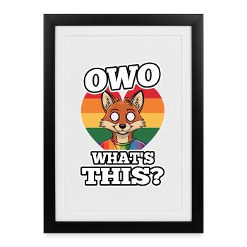 OwO Qu’est-ce que c’est ? - Affiche encadrée (27 × 37 cm) - noir - Devant
