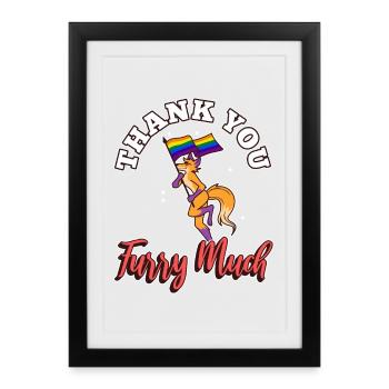 Thank you furry much - Framed poster (27 × 37 cm) - black - Front