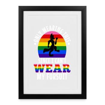 Je ne le porte que depuis que je ne peux pas porter ma fursuit - Affiche encadrée (27 × 37 cm) - noir - Devant