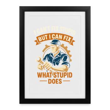 Humorous mechanic and hobby mechanic saying - Framed poster (27 × 37 cm) - black - Front