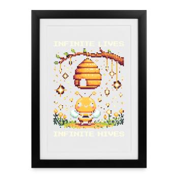 Endless lives – endless beehives | Beekeepers - Framed poster (27 × 37 cm) - black - Front