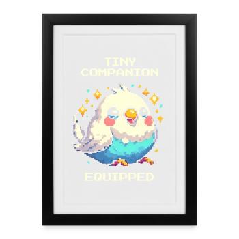 Little companion equipped | Budgie - Framed poster (27 × 37 cm) - black - Front