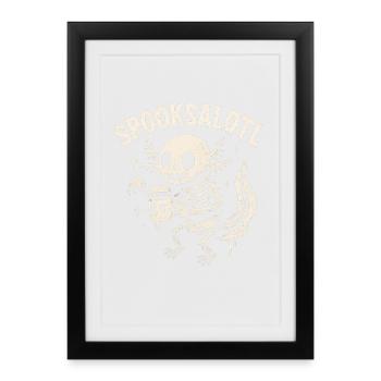 Spooksalot Squelette Boisson Design - Affiche encadrée (27 × 37 cm) - noir - Devant