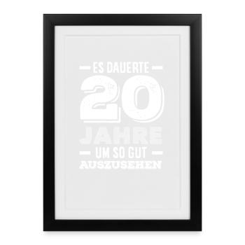 Funny 20th Birthday Gift - Framed poster (27 × 37 cm) - black - Front
