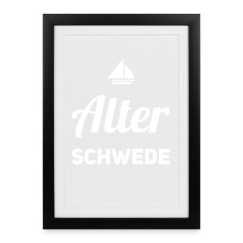 Old Swede Funny Expression Saying - Framed poster (27 × 37 cm) - black - Front