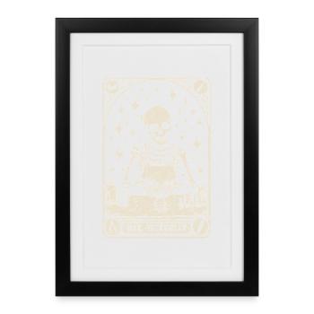Carte de tarot pour styliste ongulaire et technicien ongulaire - Affiche encadrée (27 × 37 cm) - noir - Devant