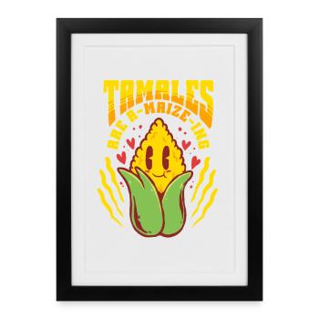 Les tamales sont un vrai délice - Affiche encadrée (27 × 37 cm) - noir - Devant