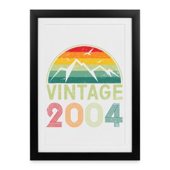 Retro Mountain Sunset Design - Framed poster (27 × 37 cm) - black - Front