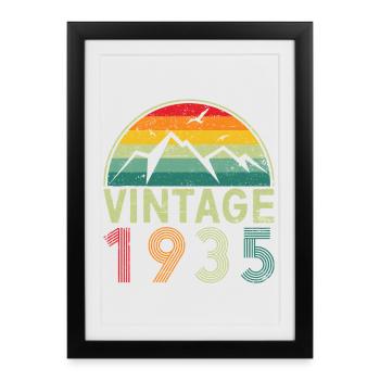 Retro Mountain Range Vintage Design - Framed poster (27 × 37 cm) - black - Front