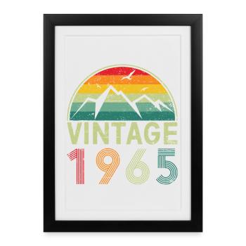 Vintage Mountain Range Skyline Design - Framed poster (27 × 37 cm) - black - Front