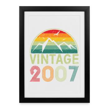 Vintage Mountain Sunset Design - Framed poster (27 × 37 cm) - black - Front