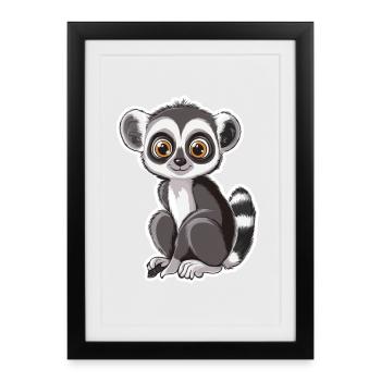 lemur - Framed poster (27 × 37 cm) - black - Front