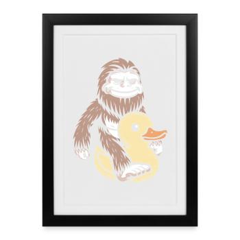 Bigfoot Rubber Duck Duck - Framed poster (27 × 37 cm) - black - Front