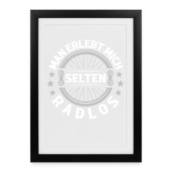 Radfahrer Mountainbike Fahrrad - Gerahmtes Poster (27 × 37 cm) - Schwarz - Vorne
