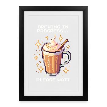 Chai brewing – please wait | Chai Latte - Framed poster (27 × 37 cm) - black - Front