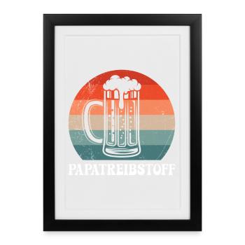 Future Father DADDY FUEL Beer Fan Funny - Framed poster (27 × 37 cm) - black - Front