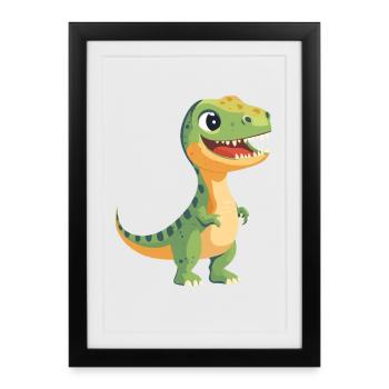 Dino Dinosaur Dinosaur - Framed poster (27 × 37 cm) - black - Front