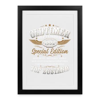33rd birthday gift vintage car September 1992 - Framed poster (27 × 37 cm) - black - Front