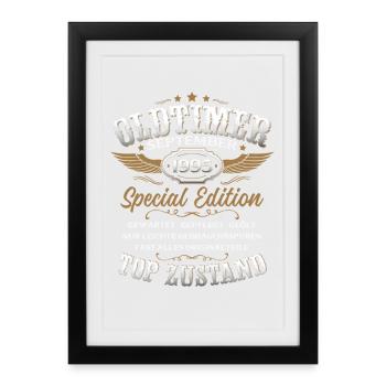 30th birthday gift vintage car September 1995 - Framed poster (27 × 37 cm) - black - Front