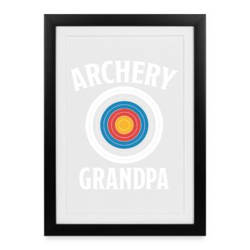 Tir à l'arc disant cadeau de tir à l'arc pour grand-père - Affiche encadrée (27 × 37 cm) - noir - Devant