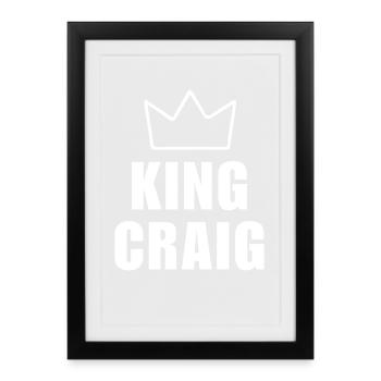 T-shirt Craig King Crown pour homme, pour la fête des pères - Affiche encadrée (27 × 37 cm) - noir - Devant