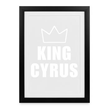 T-shirt pour homme avec le nom Cyrus King Crown pour la fête des pères - Affiche encadrée (27 × 37 cm) - noir - Devant