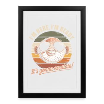 Im Here Ready Tapir Escalate Saying Party Retro - Framed poster (27 × 37 cm) - black - Front