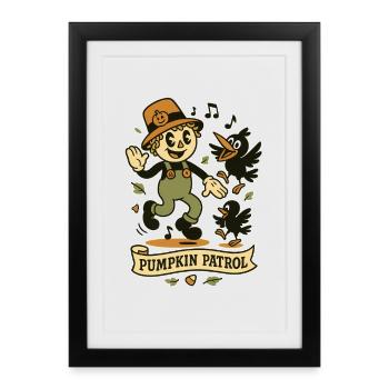 Autumnal Pumpkin Sentinel Motif - Framed poster (27 × 37 cm) - black - Front