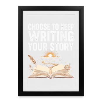 Coucher de soleil inspirant et conception à livre ouvert - Affiche encadrée (27 × 37 cm) - noir - Devant